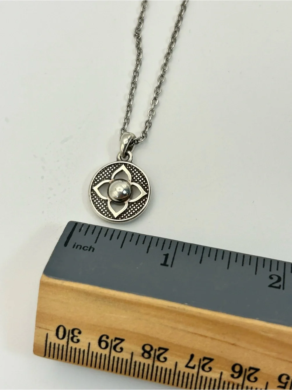 Brighton Ducale Necklace Round Pendant Clear Crystal Silver Plated 18